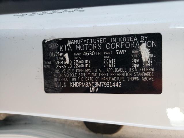 VIN KNDPM3AC3M7931442 2021 KIA SPORTAGE no.12