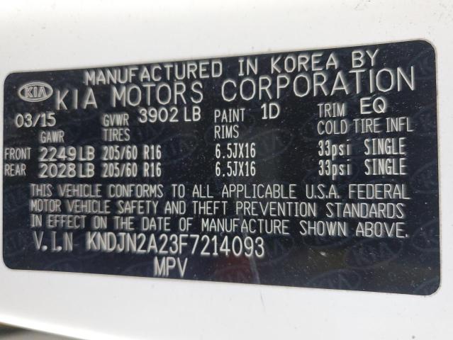 VIN KNDJN2A23F7214093 2015 KIA SOUL no.13