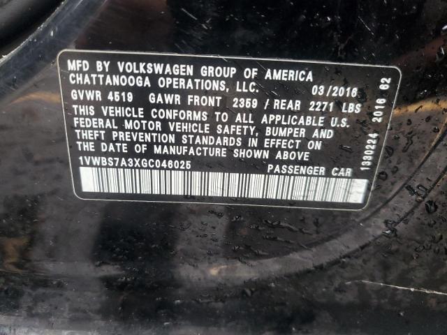 2016 VOLKSWAGEN PASSAT SE - 1VWBS7A3XGC046025