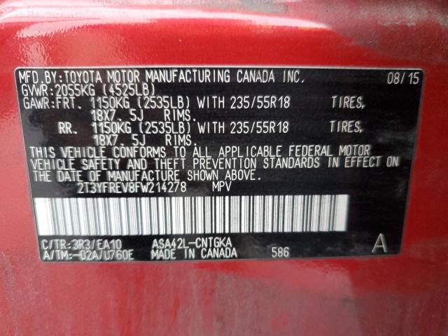 2015 TOYOTA RAV4 LIMIT - 2T3YFREV8FW214278