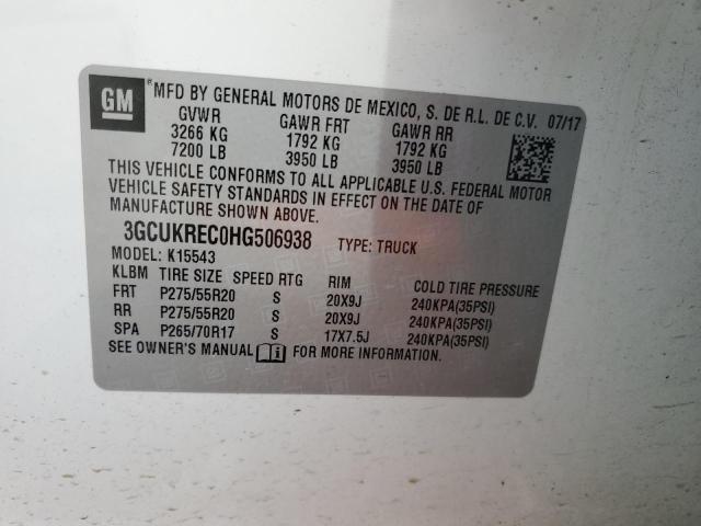 2017 CHEVROLET SILVERADO - 3GCUKREC0HG506938