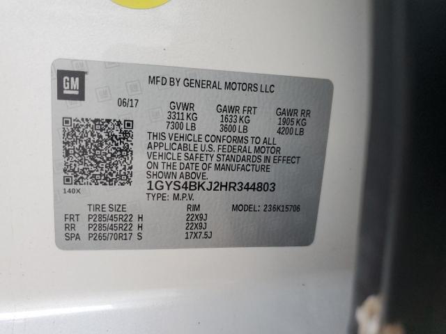 2017 CADILLAC ESCALADE L - 1GYS4BKJ2HR344803
