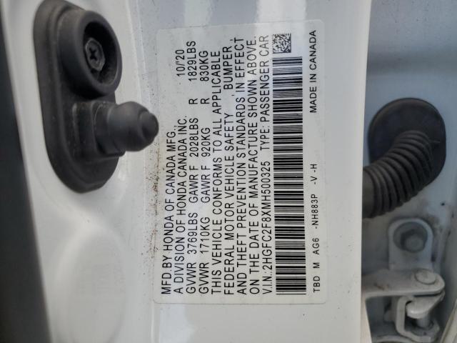 2021 HONDA CIVIC SPOR - 2HGFC2F8XMH500325