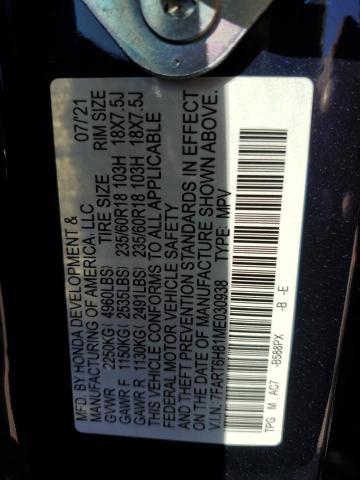 2021 HONDA CR-V EXL - 7FART6H81ME030938