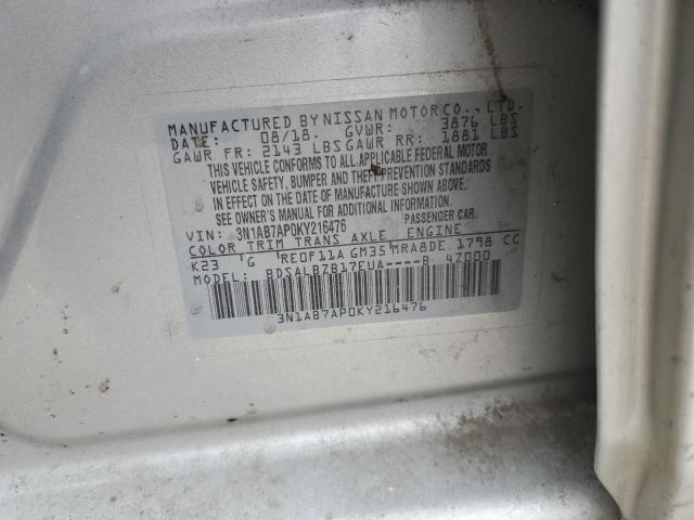 VIN 3N1AB7AP0KY216476 2019 NISSAN SENTRA no.12