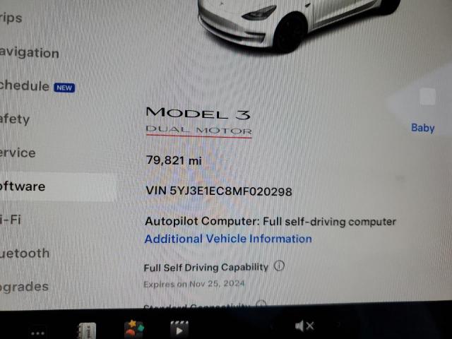 2021 TESLA MODEL 3 - 5YJ3E1EC8MF020298