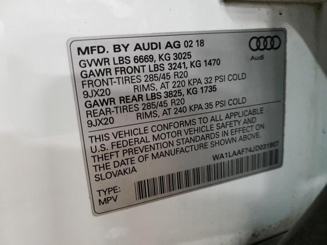 VIN WA1LAAF74JD031907 2018 AUDI Q7 no.14