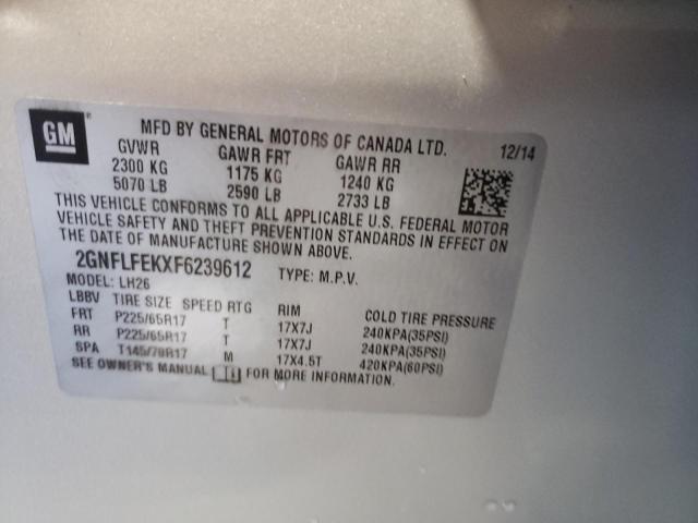 2015 CHEVROLET EQUINOX LT - 2GNFLFEKXF6239612