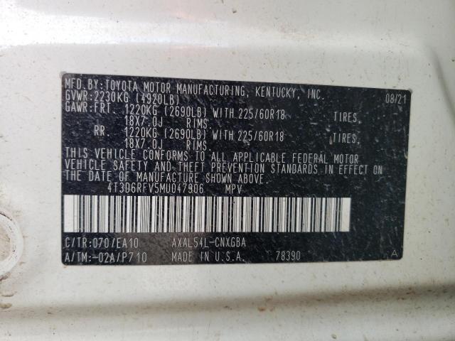2021 TOYOTA RAV4 LIMIT - 4T3D6RFV5MU047906