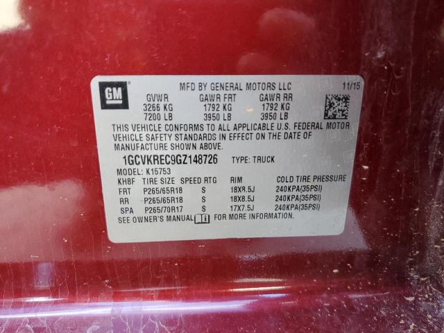 2016 CHEVROLET SILVERADO - 1GCVKREC9GZ148726