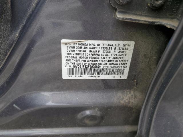 2015 ACURA ILX 20 19VDE1F3XFE000509