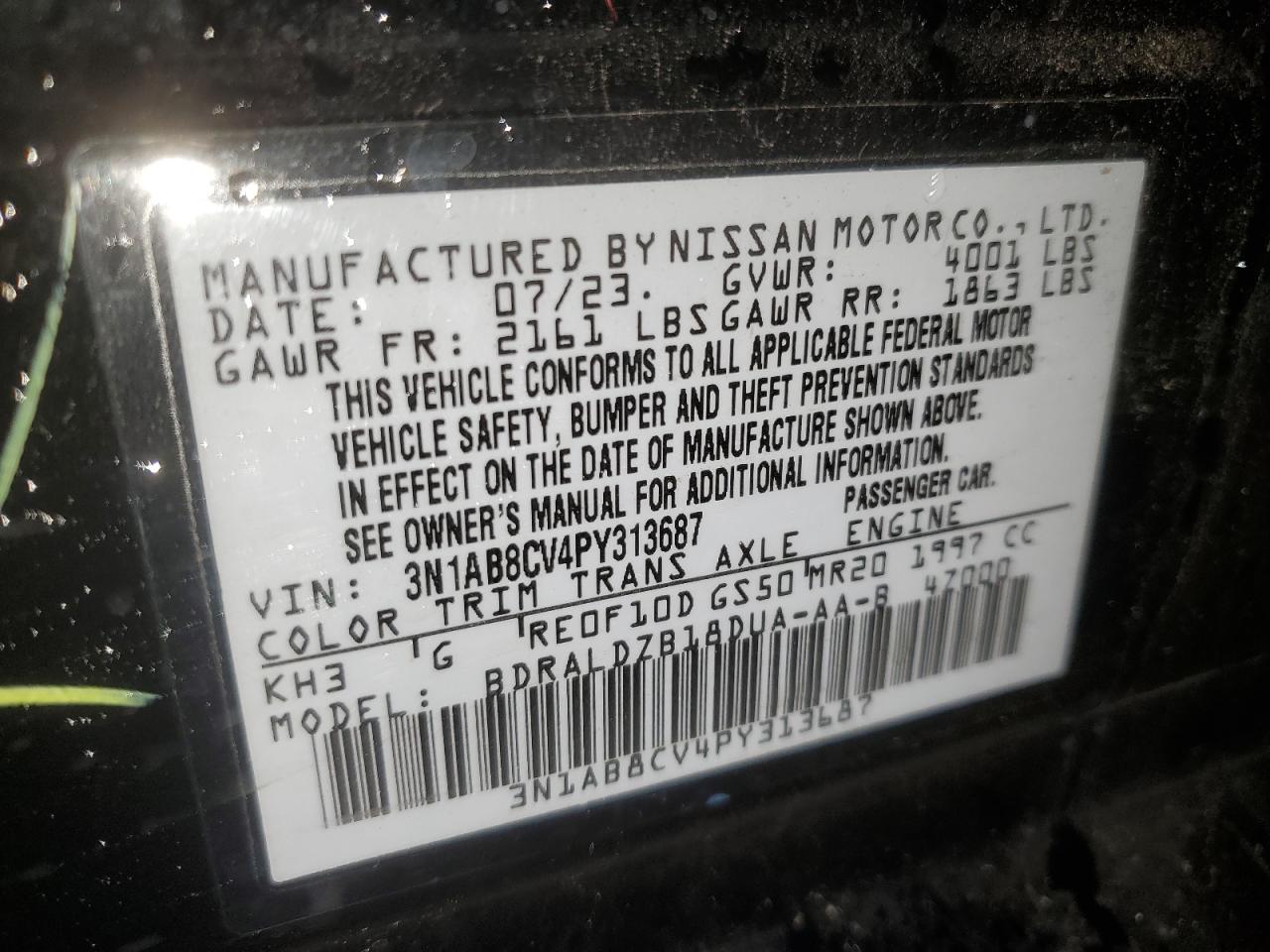 Lot #2996656547 2023 NISSAN SENTRA SV