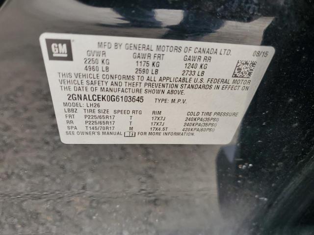 2016 CHEVROLET EQUINOX LT - 2GNALCEK0G6103645