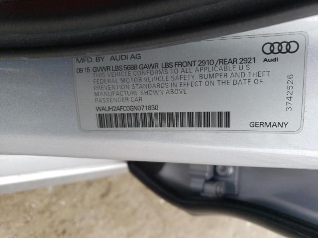 2016 AUDI S6 PRESTIG WAUH2AFC0GN071830