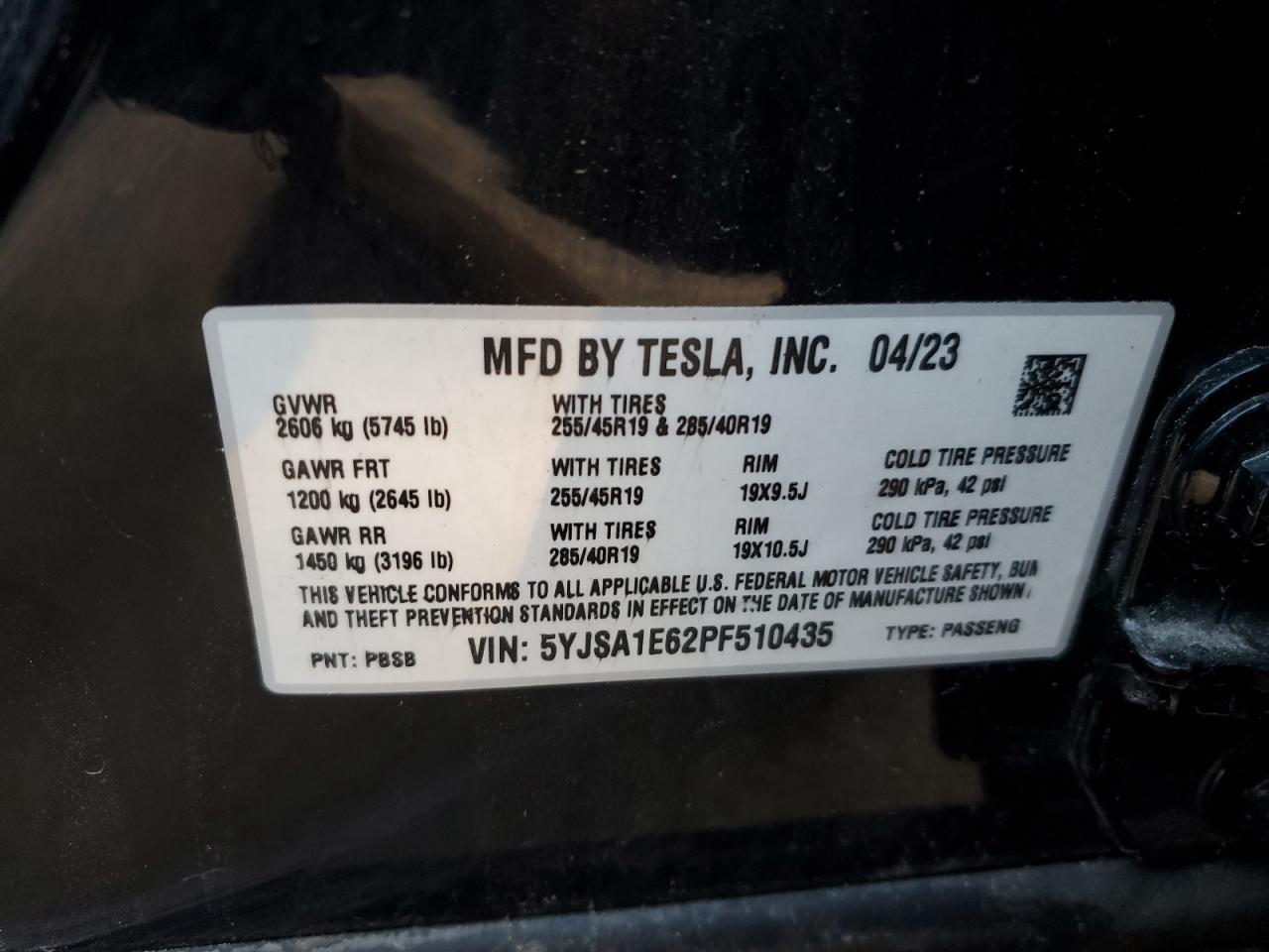 Lot #2988724647 2023 TESLA MODEL S