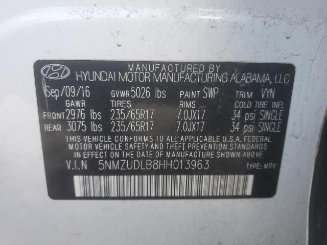 2017 HYUNDAI SANTA FE S - 5NMZUDLB8HH013963