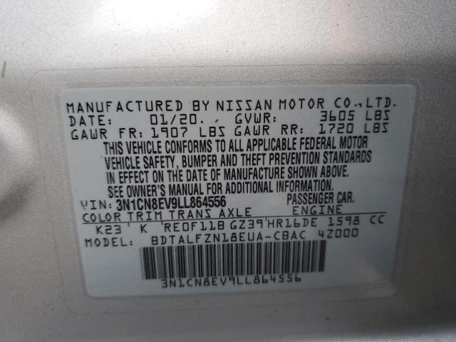 2020 NISSAN VERSA SV - 3N1CN8EV9LL864556
