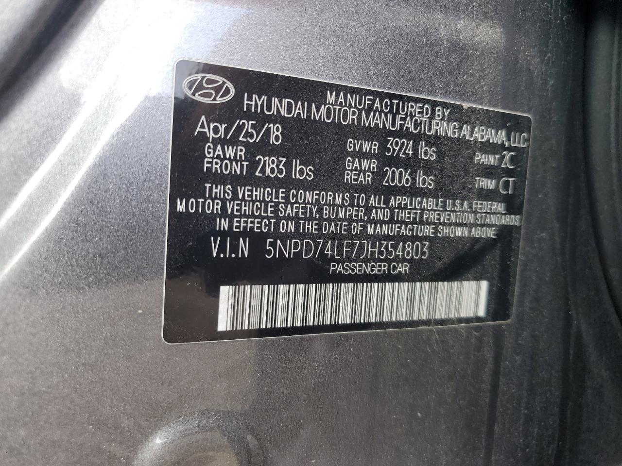 Lot #3049599718 2018 HYUNDAI ELANTRA SE