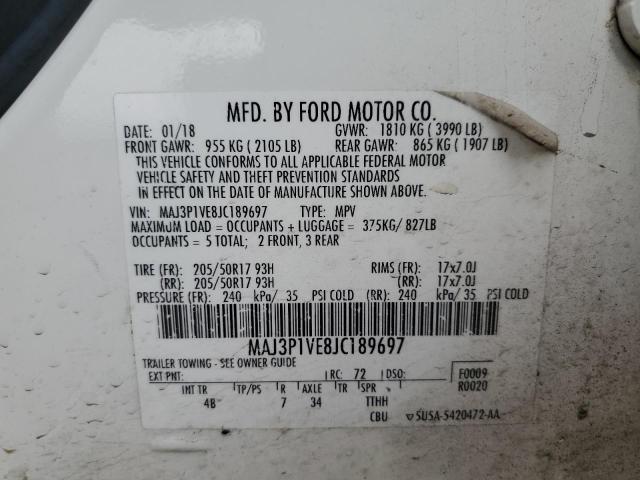 2018 FORD ECOSPORT T - MAJ3P1VE8JC189697