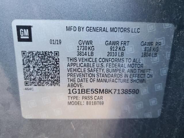 VIN 1G1BE5SM8K7138590 2019 Chevrolet Cruze, LT no.12