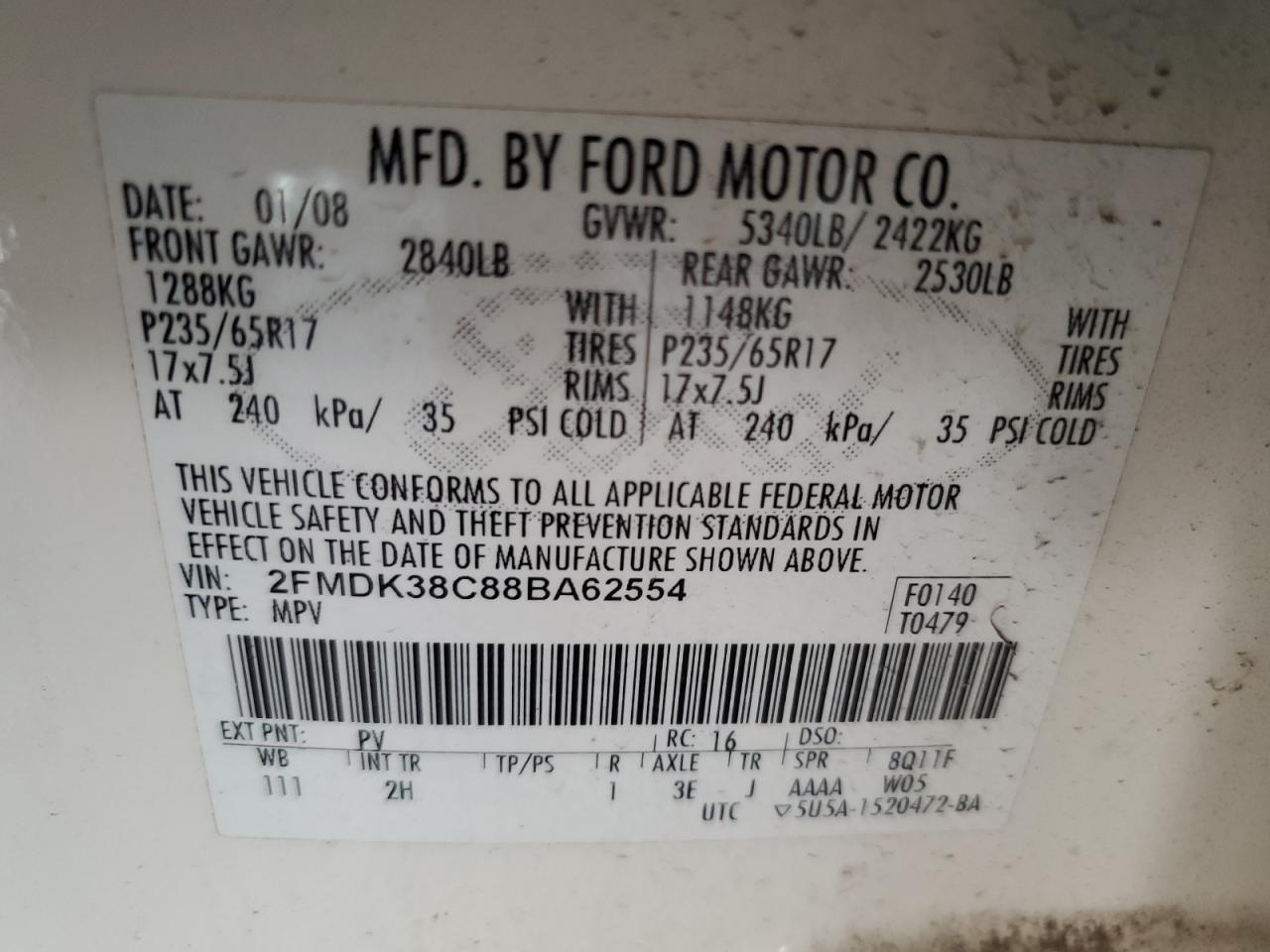 Lot #3020619044 2008 FORD EDGE SEL