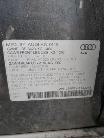 2016 AUDI Q5 PREMIUM - WA1L2AFP0GA143269