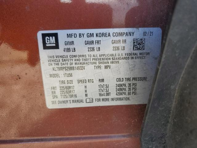 2021 CHEVROLET TRAILBLAZE - KL79MPS29MB149324