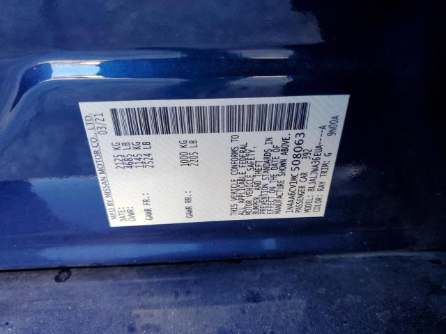 2021 NISSAN MAXIMA SV - 1N4AA6CV1MC508063
