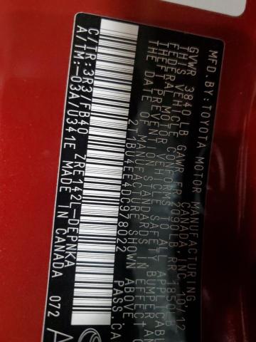 2T1BU4EE4DC978022 2013 TOYOTA COROLLA