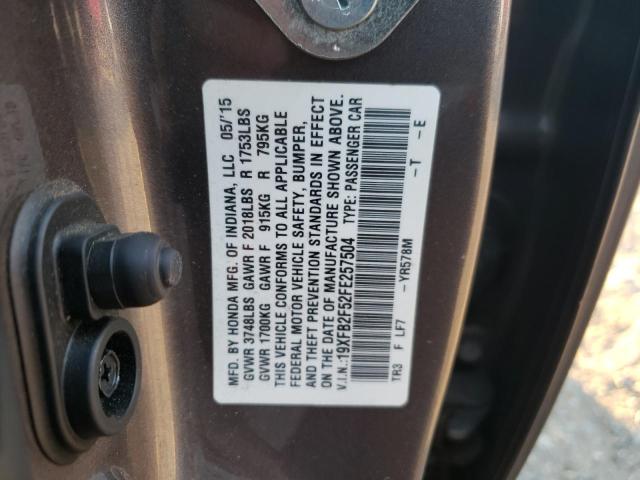 VIN 19XFB2F52FE257504 2015 HONDA CIVIC no.12