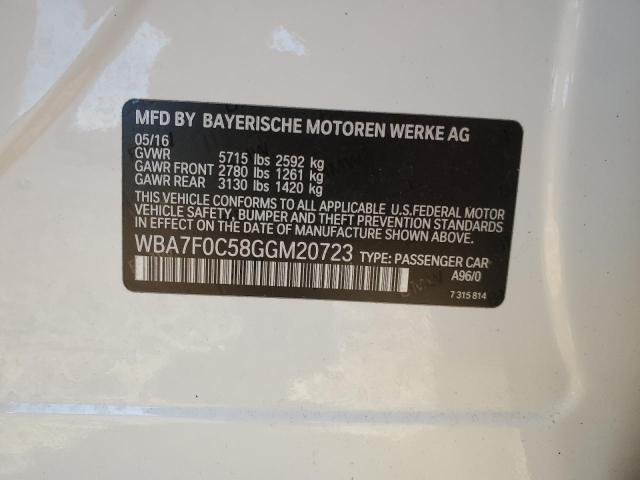 2016 BMW 750 I - WBA7F0C58GGM20723