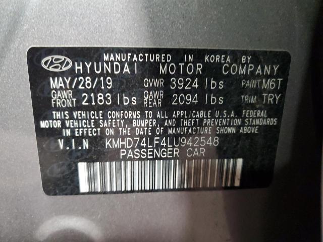 VIN KMHD74LF4LU942548 2020 HYUNDAI ELANTRA no.13