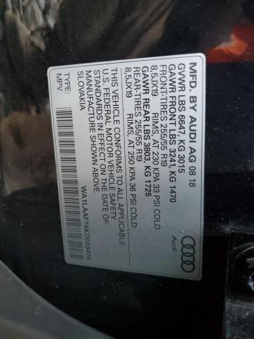 2019 AUDI Q7 PREMIUM - WA1LAAF74KD003476
