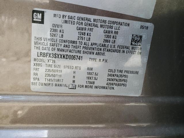 2019 BUICK ENVISION P - LRBFX3SXXKD006741