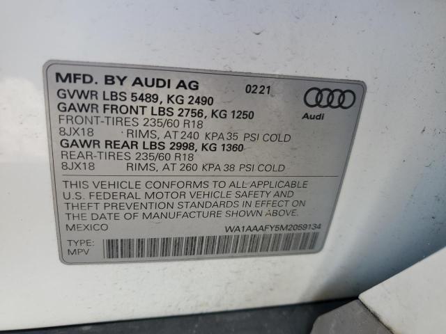 2021 AUDI Q5 PREMIUM - WA1AAAFY5M2059134