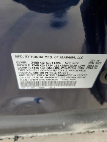 2019 HONDA PASSPORT T - 5FNYF7H97KB000093