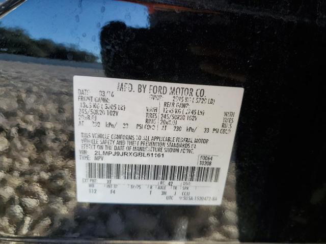 2016 LINCOLN MKX BLACK 2LMPJ9JRXGBL61161