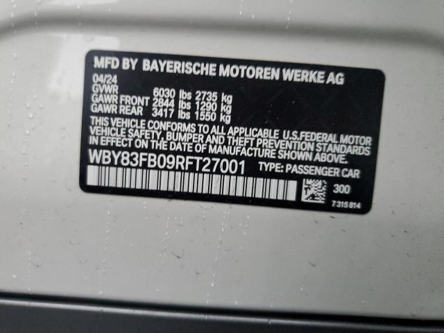 2024 BMW I4 XDRIVE WBY83FB09RFT27001