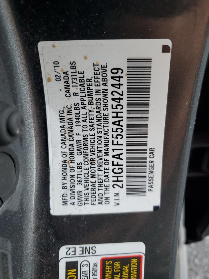 Lot #3025412723 2010 HONDA CIVIC LX