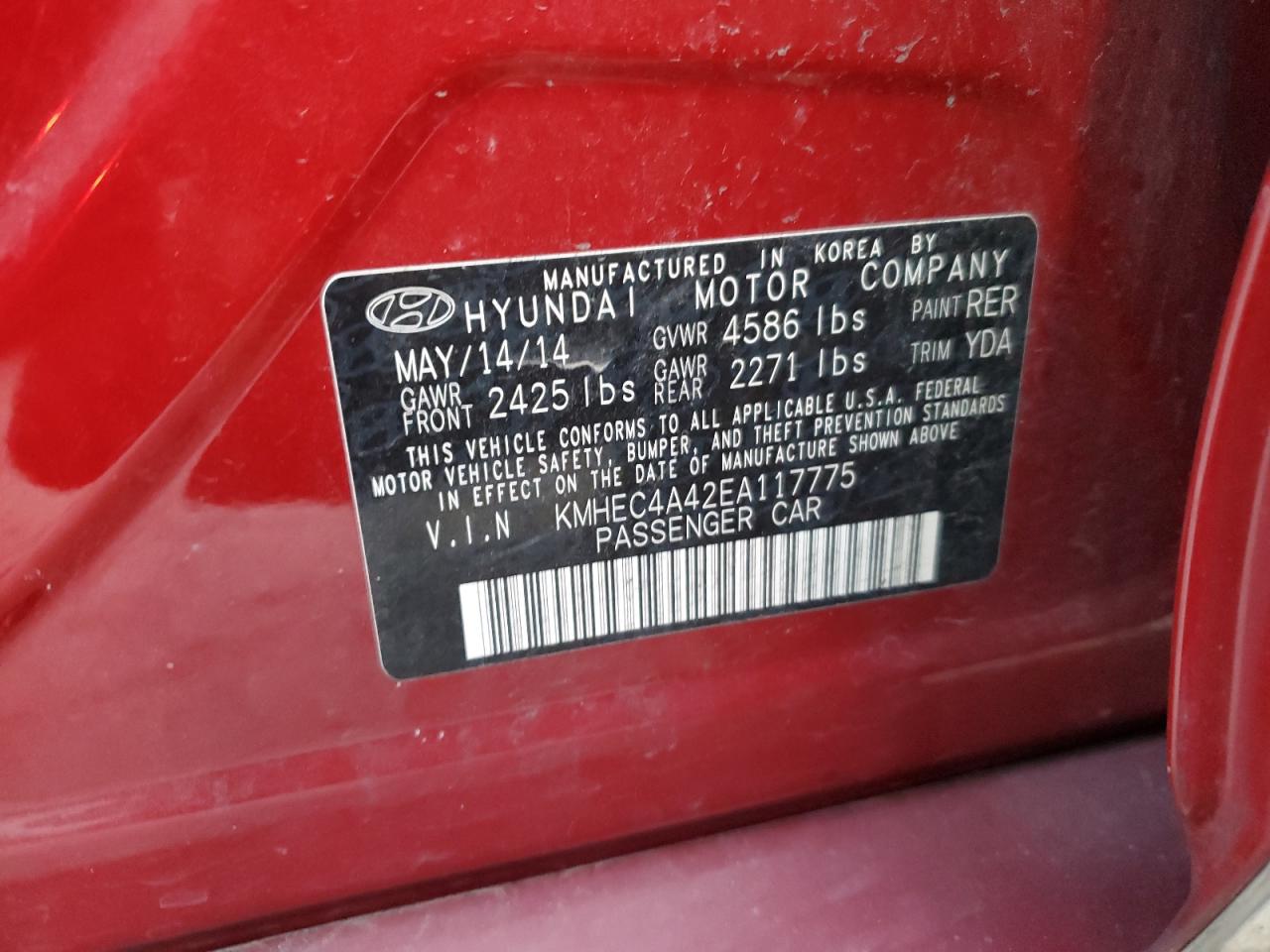 Lot #3020971840 2014 HYUNDAI SONATA HYB