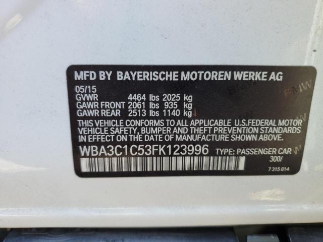 VIN WBA3C1C53FK123996 2015 BMW 3 SERIES no.13