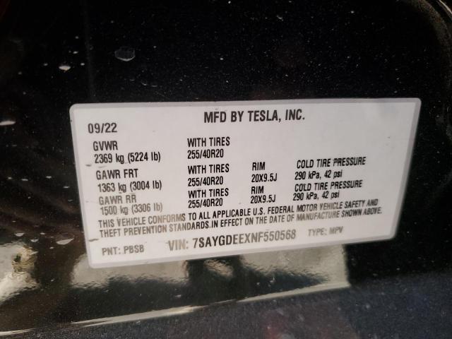 2022 TESLA MODEL Y - 7SAYGDEEXNF550568