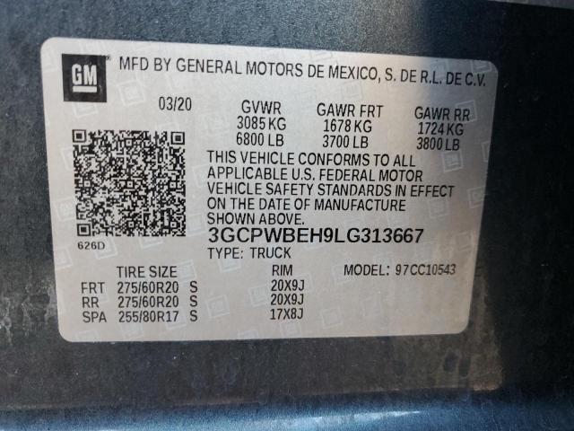2020 CHEVROLET SILVERADO - 3GCPWBEH9LG313667