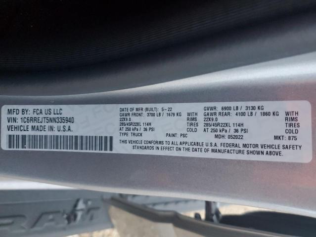 2022 RAM 1500 LARAM - 1C6RREJT5NN335940