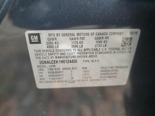 2017 CHEVROLET EQUINOX LT - 2GNALCEK1H6124456