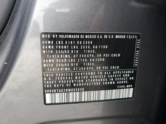 2022 VOLKSWAGEN TIGUAN SE - 3VV3B7AX2NM053638