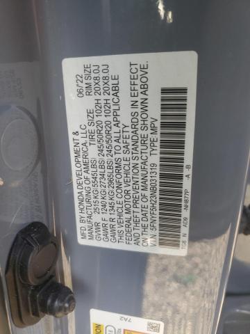 2022 HONDA PILOT SE 5FNYF5H23NB031319