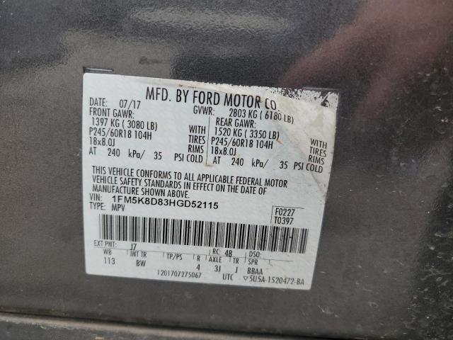 2017 FORD EXPLORER X - 1FM5K8D83HGD52115