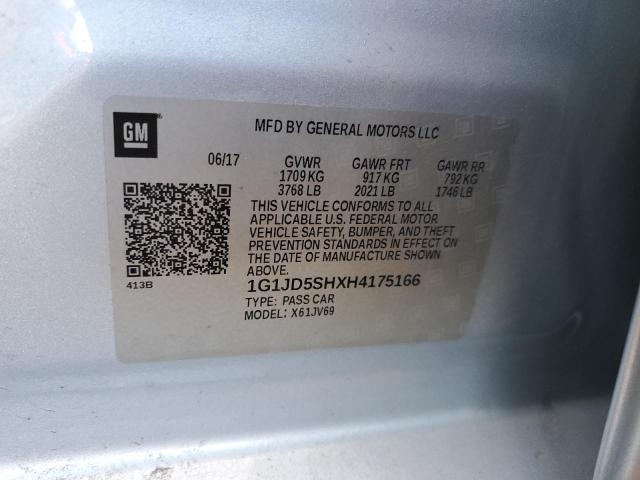 2017 CHEVROLET SONIC LT - 1G1JD5SHXH4175166