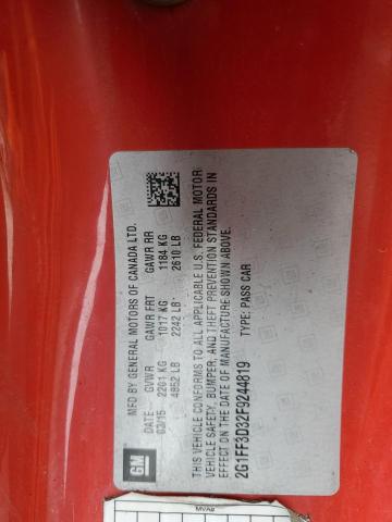 2015 CHEVROLET CAMARO LT - 2G1FF3D32F9244819